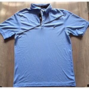CALLAWAY Polo Golf Performance Light Blue Short Sleeve Shirt Men L